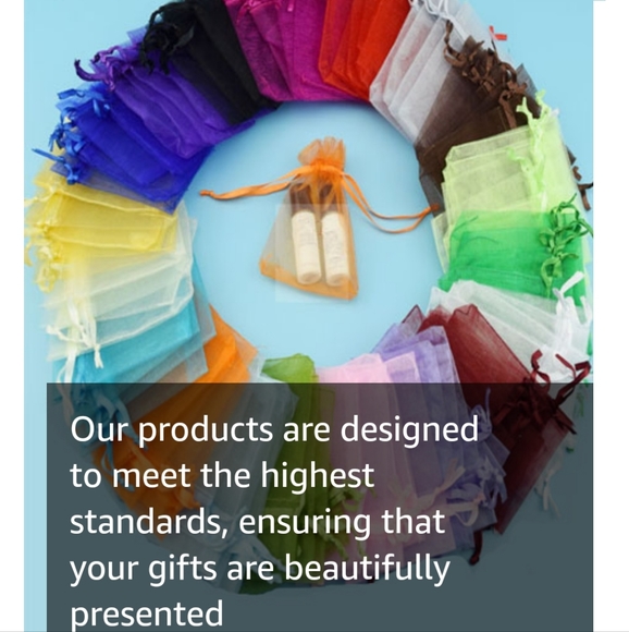 10 ct    12x16 XL  Hot Pink Sheer Organza  Bags Drawstring. - Picture 4 of 6